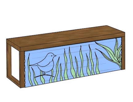 Bench with front panel