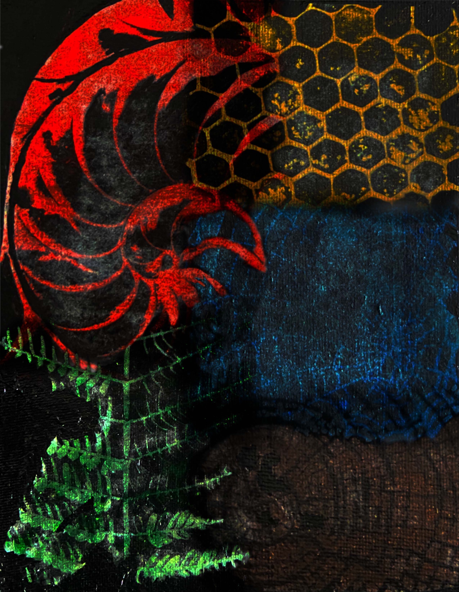 nature patterns collaged