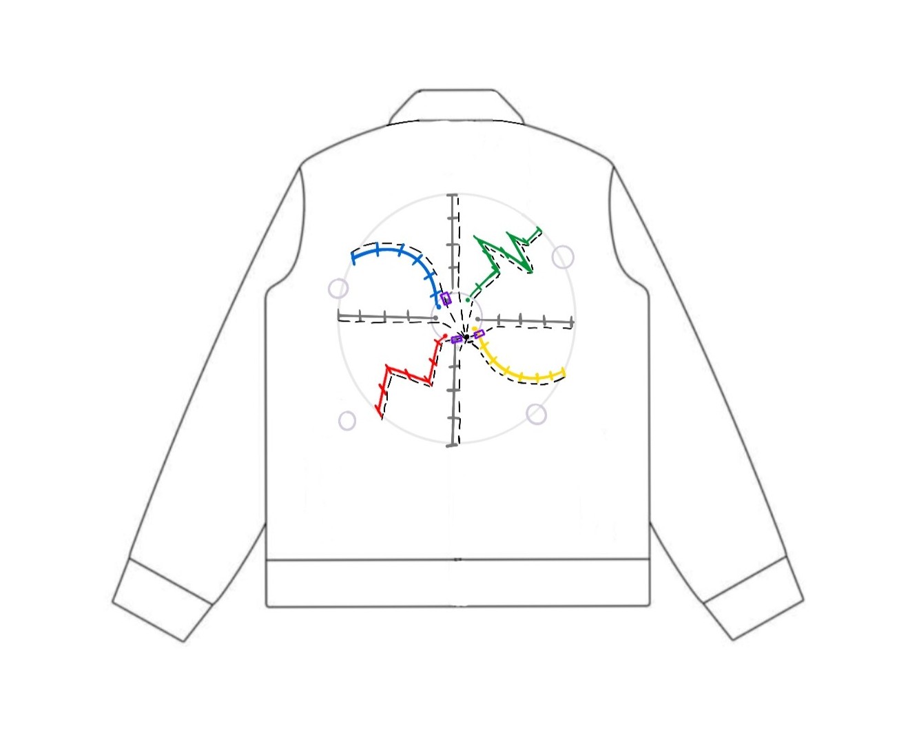 Illustrated diagram for jacket lights